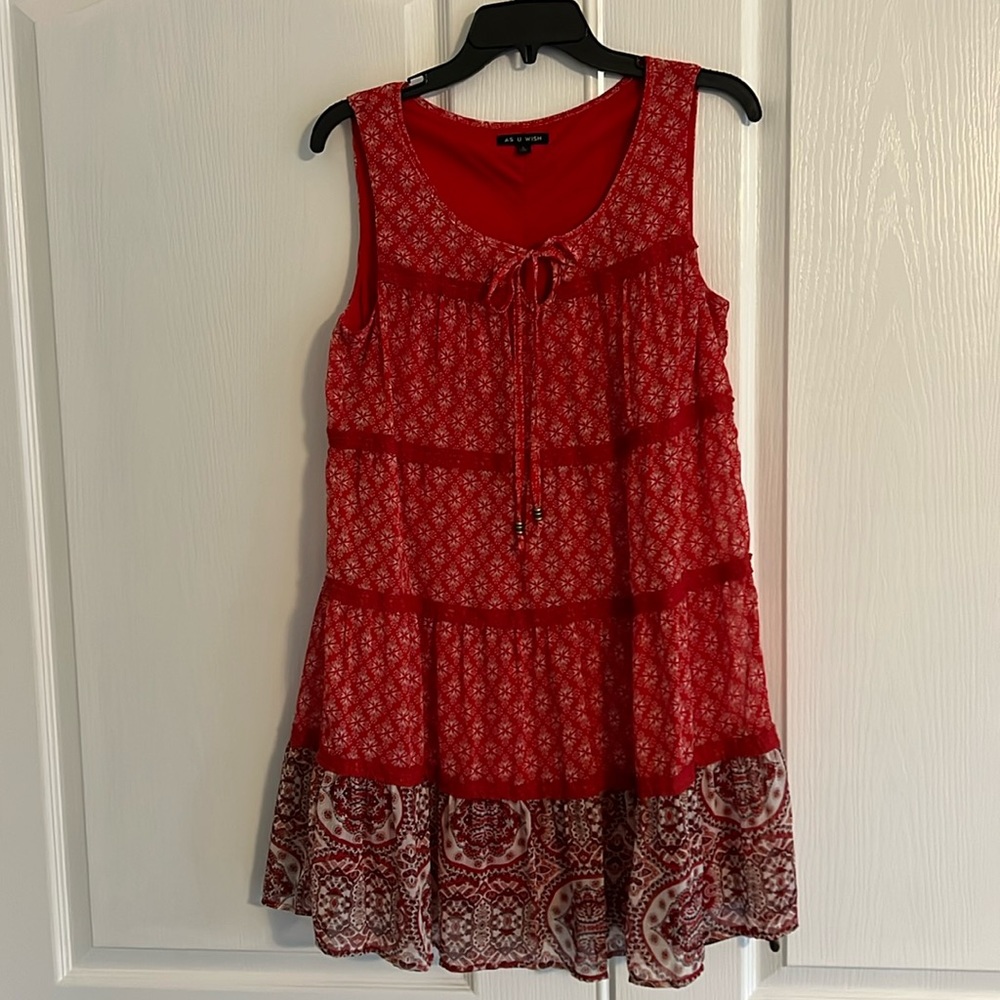As U Wish red womens summer dress